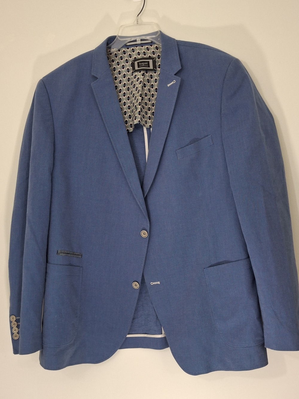 Bugatti Blue Men's Sport Coat - Two-Button Blazer, Size 64 EU, 52R USA